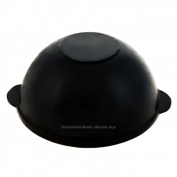 Казан узбекский чугунный 10л плоское дно с алюминиевой крышкой